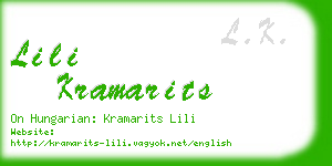 lili kramarits business card